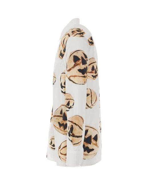 Givenchy White Boxy Fit Print Shirt, 100% Cotton for men