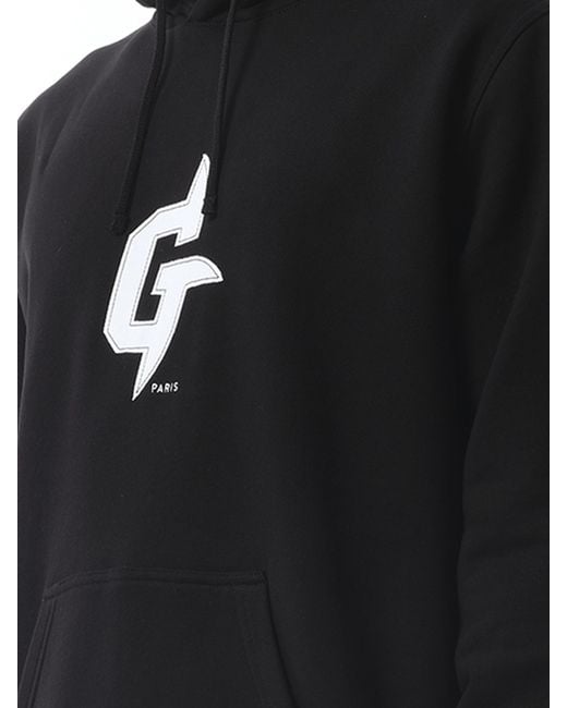 Givenchy Black Embroidered Eiffel Tower Motif Slim Fit Hoodie for men