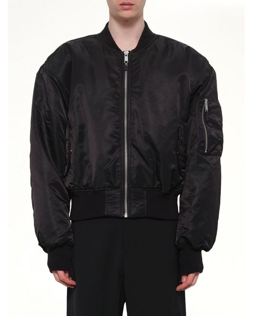 Entire studios Black Cropped Broad Bomber for men