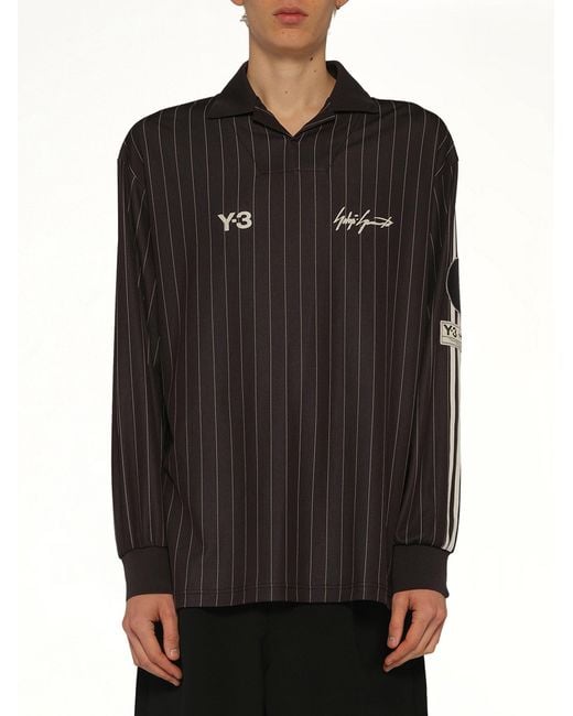 Y-3 Black Elite 5 Long Sleeve Football Jersey for men