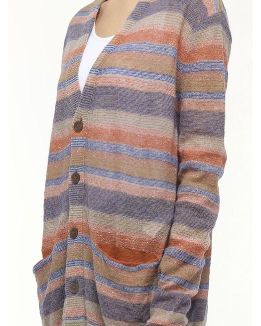 Loewe Gray X Paula Stripe Cardigan