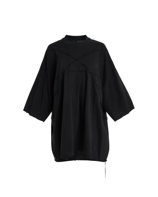 Rick Owens Black Jumbo Penta Seam Tommy T-Shirt, Short Sleeves, , 100% Cotton