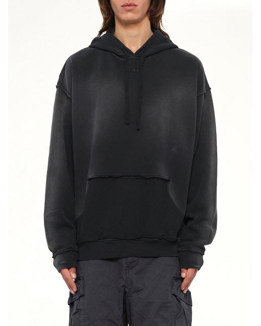 DIESEL Black Pock-Hood Hoodie for men