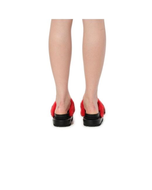 McQueen Red Fur Sandals