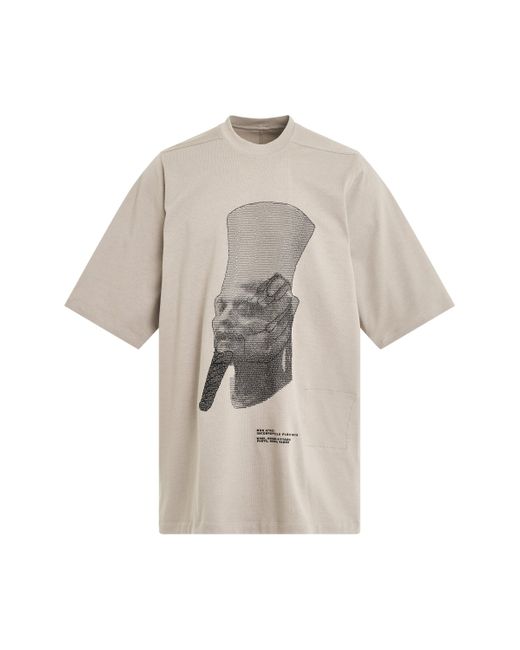 Rick Owens Natural Ron Jumbo Short Sleeve T-Shirt, Pearl/, 100% Cotton, Size: Medium for men