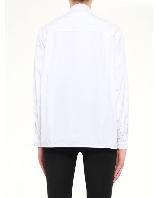 Givenchy White Pussy-Bow Shirt