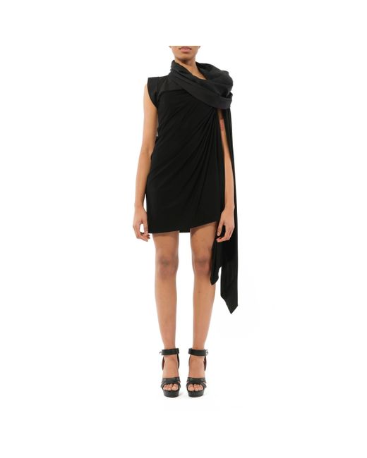 Rick Owens Black Sleeveless Toga Top