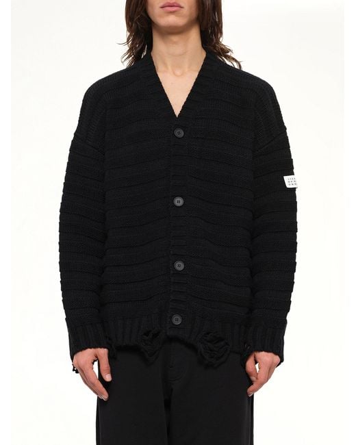 MM6 by Maison Margiela Black Gauge 3 Cardigan for men