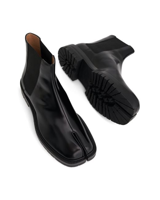Maison Margiela Black Tabi County Chelsea Boots, , 100% Calf Leather for men