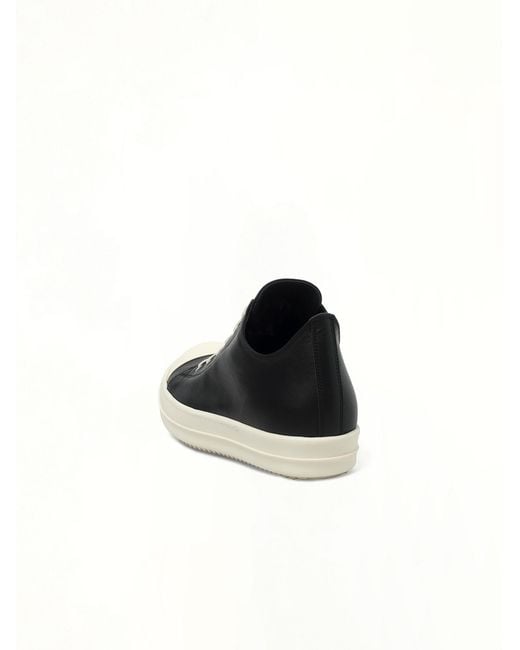 Rick Owens Black Low Sneaks Sneakers, 100% Calf Leather for men