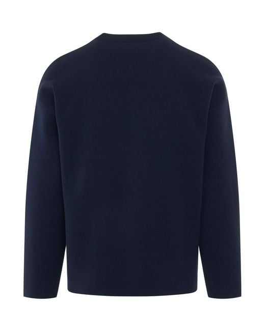 Loewe Blue Debossed Anagram Sweater, Round Neck, Size: Small for men