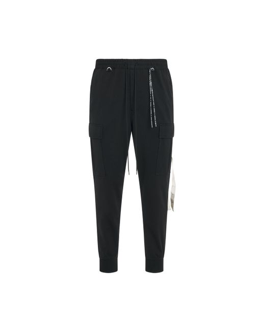 Mastermind Japan Black Jersey Slim Cargo Pants, , 100% Polyester, Size: Medium for men