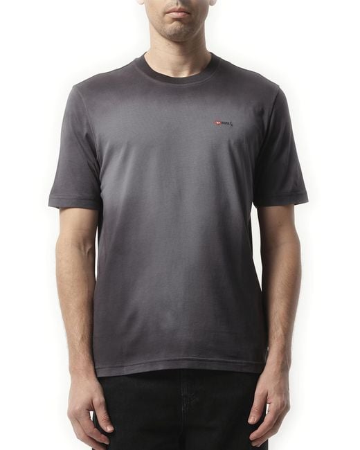 DIESEL Gray T-Adjust T-Shirt, Short Sleeves, 100% Cotton, Size: Small for men