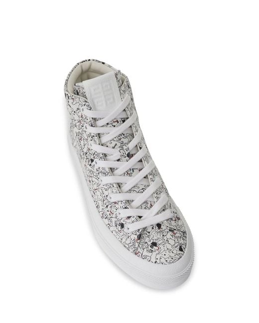 Givenchy White Disney 101 Dalmatians City High Sneakers, 100% Leather