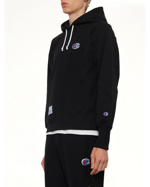 Undercover Black X Champion Hoodie for men