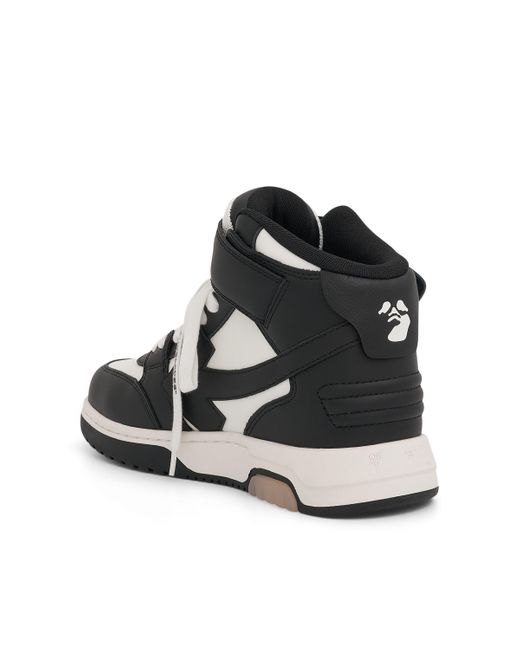 Off-White c/o Virgil Abloh Black Out Of Office Mid Top Leather Sneakers, /, 100% Rubber