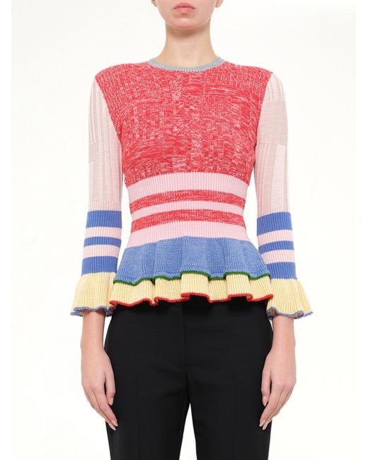 McQueen Red Crew Neck Sweater