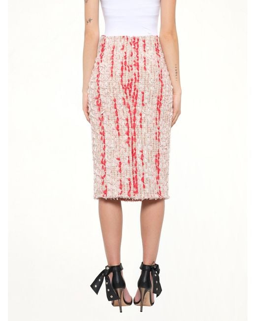 McQueen Pink Petal Tweed Skirt