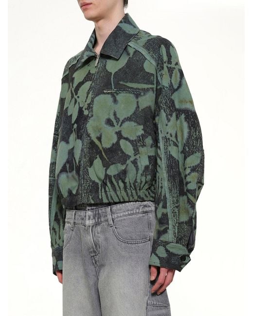 Feng Chen Wang Gray Plants Dye Cropped Jacket for men