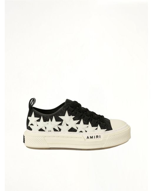 Amiri Black Glitter Stars Court Low Sneaker