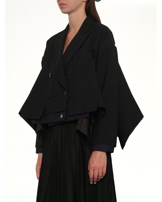 Sacai Black Suiting X Denim Jacket
