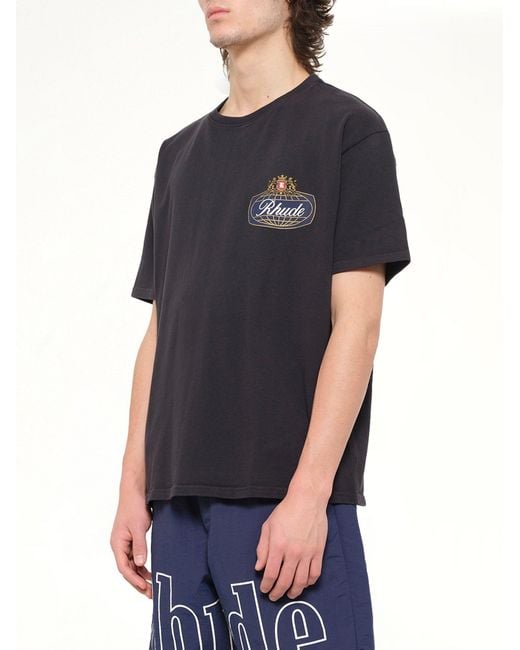 Rhude Black Safari Crest T-Shirt for men