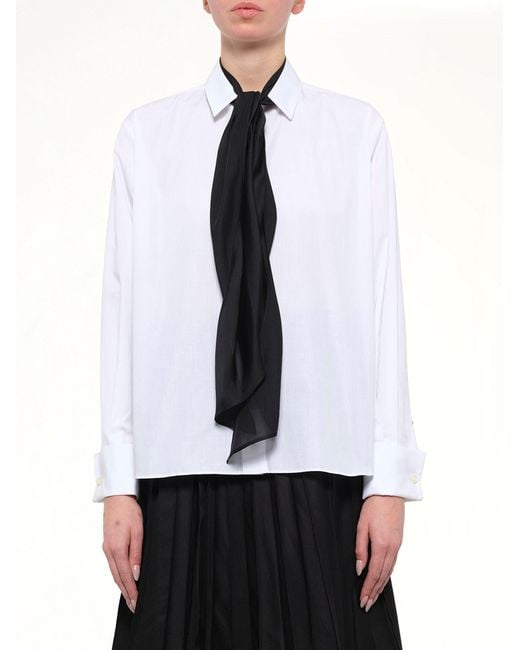 Sacai White Poplin Shirt With Tie