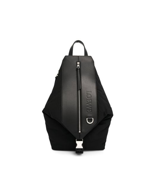Loewe Black Convertible Puffer Backpack, , 100% Brushed Calf for men