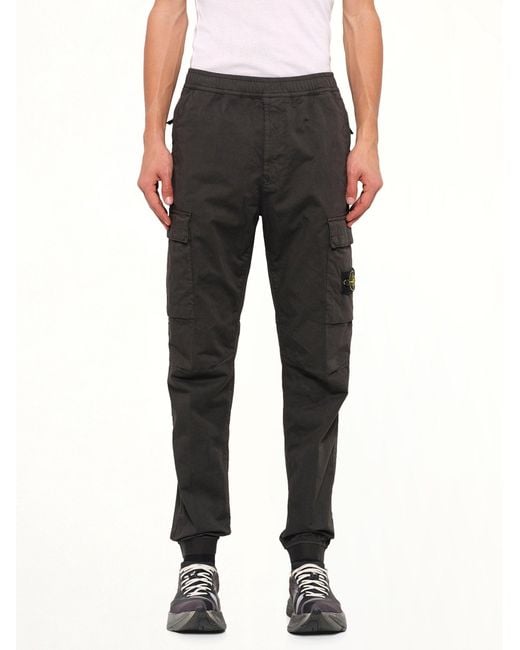 Stone Island Black 3100033 Cotton Satin Trouser for men