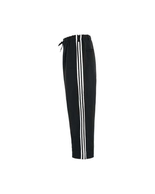 Y-3 Black '3 Stripe Straight Track Pants, /Off, Size: Small for men