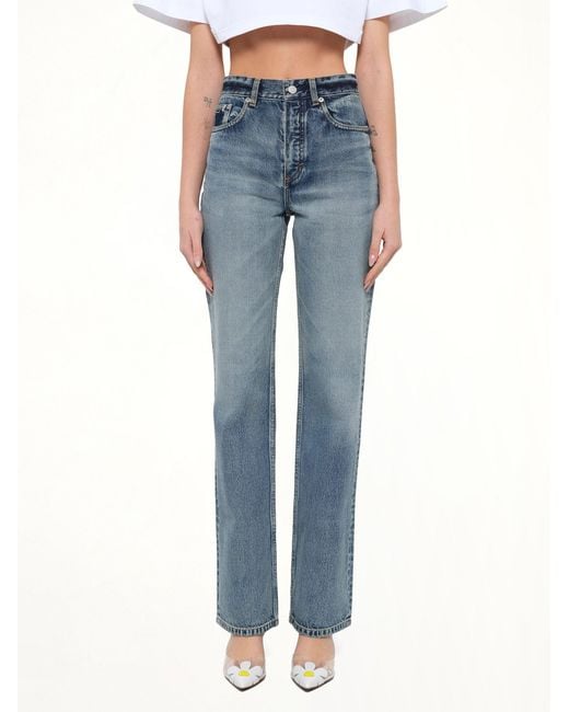 Alaïa Blue Straight Denim Pants