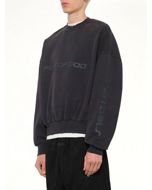 Fear Of God Black Cropped Relaxed Sweatshirt for men