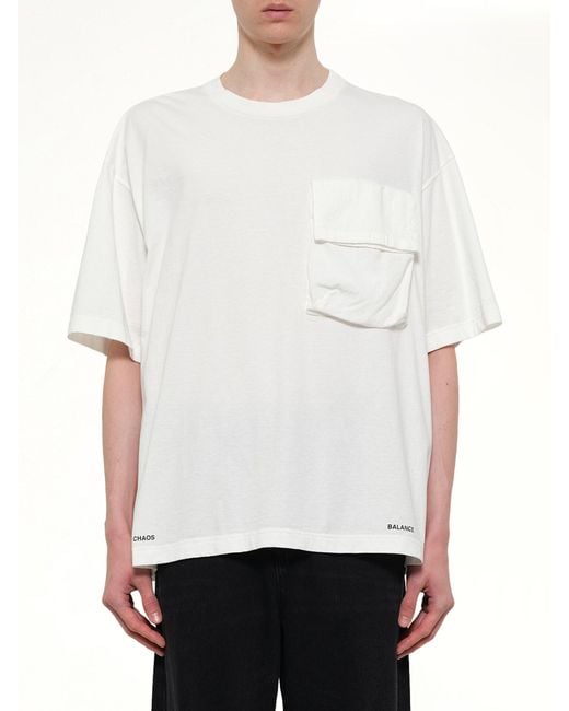 Undercover White Chaos Balance Pocket T-Shirt for men