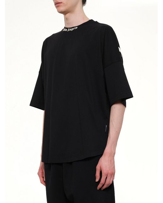 Palm Angels Black Classic Logo Over T-Shirt for men