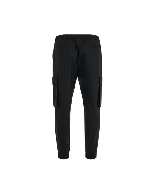Juun.J Black Wool Blended Cargo Jogger Pants, , 100% Polyester for men