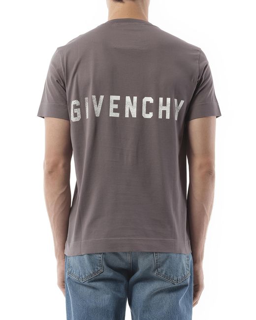 Givenchy Gray Four G Dyed Logo T-Shirt, 100% Cotton, Size: Small for men