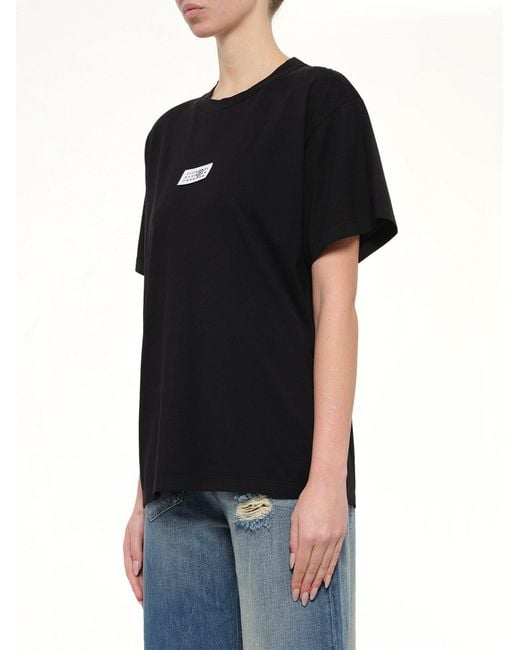 MM6 by Maison Margiela Black Mm6 Patch T-Shirt