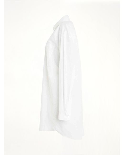 Maison Margiela White Long Sleeve Cotton Poplin Shirt