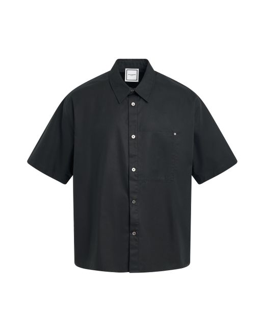 Wooyoungmi Black Back Logo Short Sleeve Shirt, , 100% Cotton for men