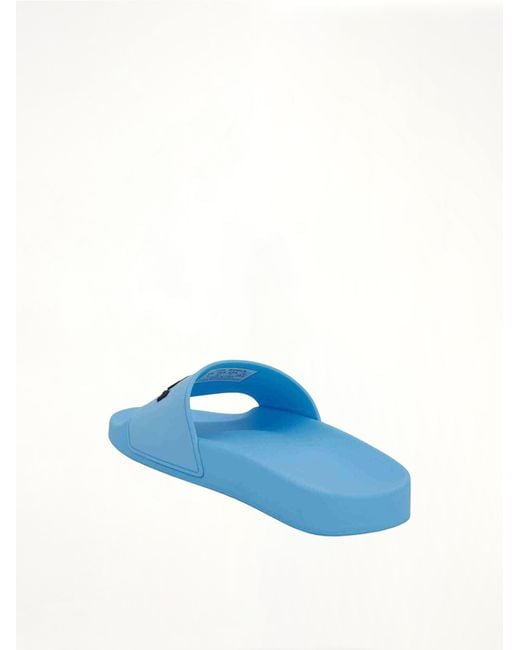 Balenciaga Blue 3D Logo Pool Slide Sandal