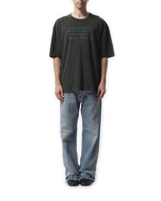 Maison Margiela Black Number Logo T-Shirt, Short Sleeves, 100% Cotton for men