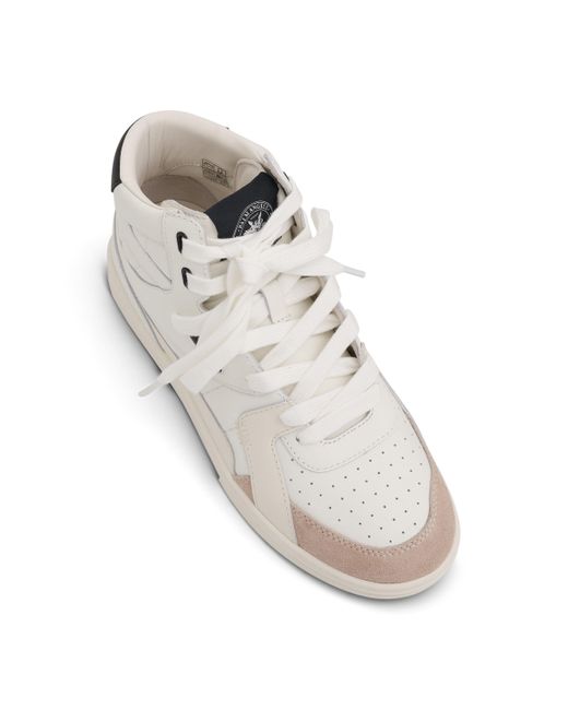 Palm Angels White University Mid Sneakers, /, 100% Leather for men
