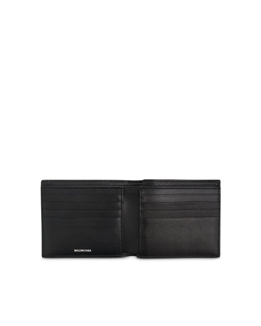 Balenciaga Black Le Cagole Square Fold Wallet, , 100% Calf Leather for men