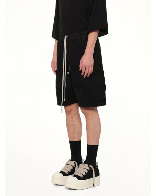 Rick Owens Black Cargobela Shorts for men