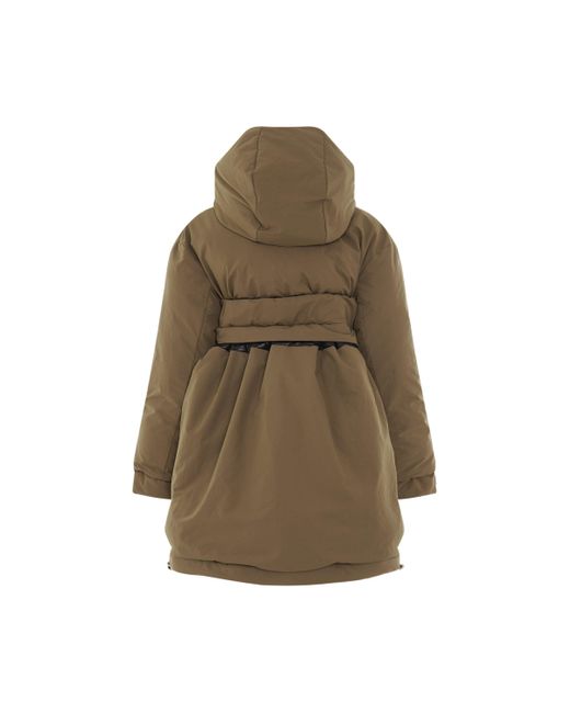 Sacai Brown Padded Jacket With Hood, Long Sleeves, , 100% Polyester