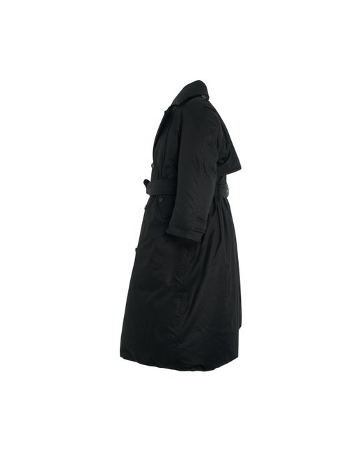 Balenciaga Black Maxi Padded Trench Coat, , 100% Cotton for men