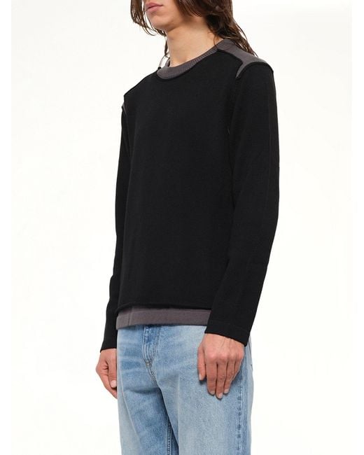 MM6 by Maison Margiela Black Moved Pattern Gauge 7 Knit for men