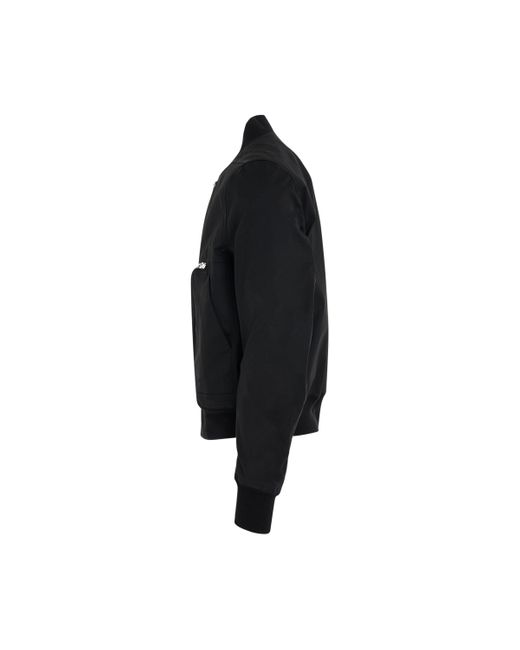 Rick Owens Black Heavy Cotton Bauhaus Flight Bomber Jacket, Long Sleeves, , 100% Cotton for men