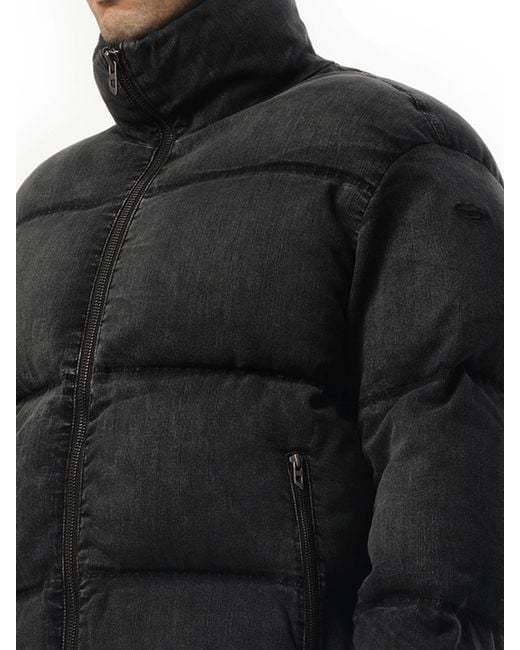 DIESEL Black W-Mons Down Jacket, 100% Cotton for men