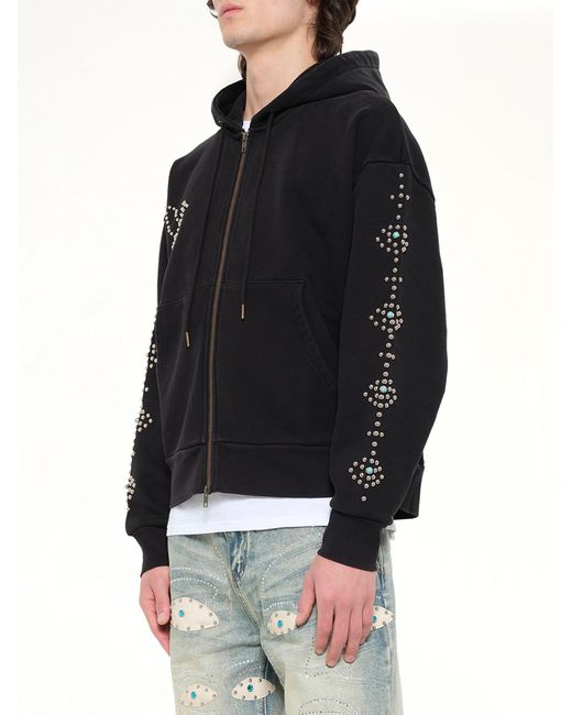 Kidsuper Black Dove Eye Studded Hoodie for men